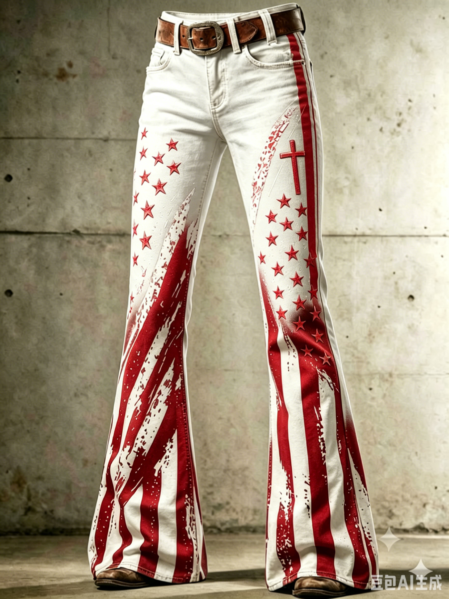 Women's 250th Anniversary Hot Diamond Printed Casual Jeans