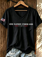 Women's ���ONE NATION UNDER GOD��� Printed T-shirt