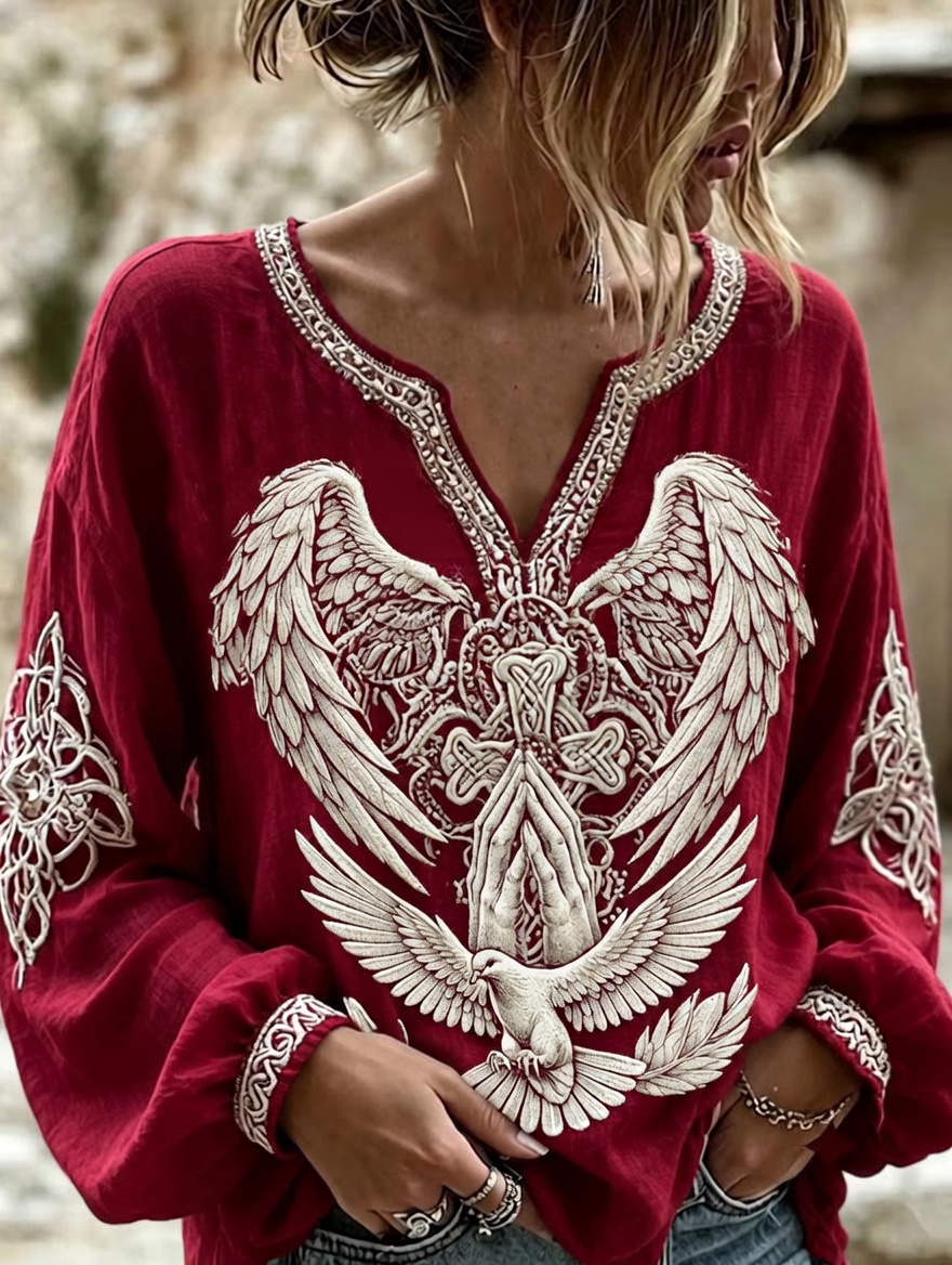 Women'S Faith Printed Casual Round Neck Top
