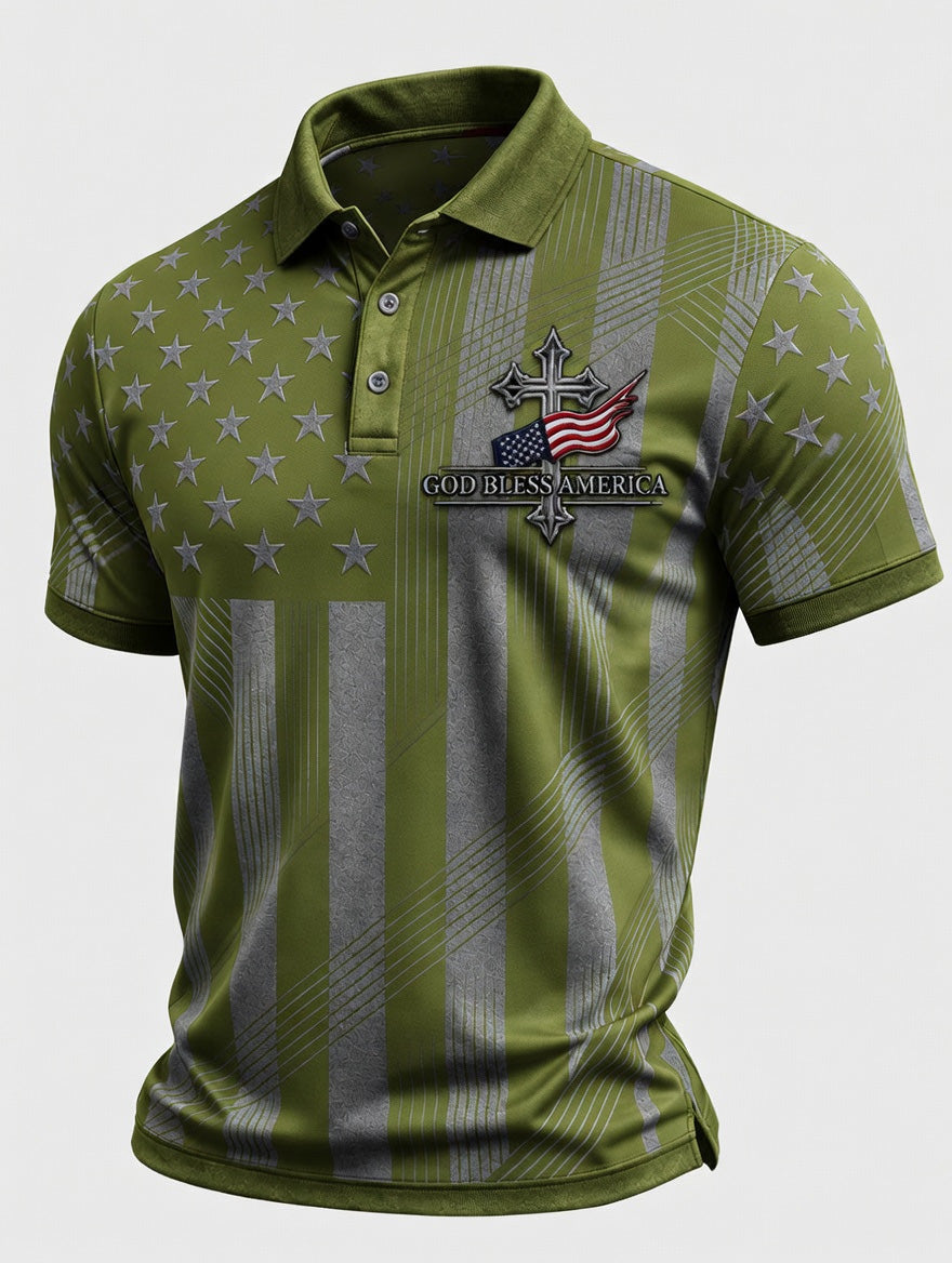 Men's 250th Anniversary Print Short-sleeve Polo Shirt