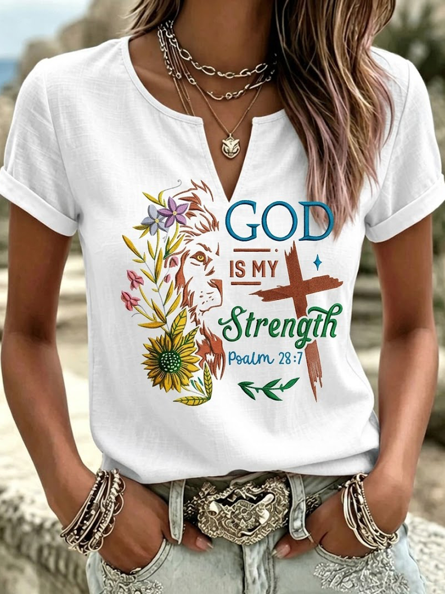 Women'S Faith Printed Casual Retro Style Top