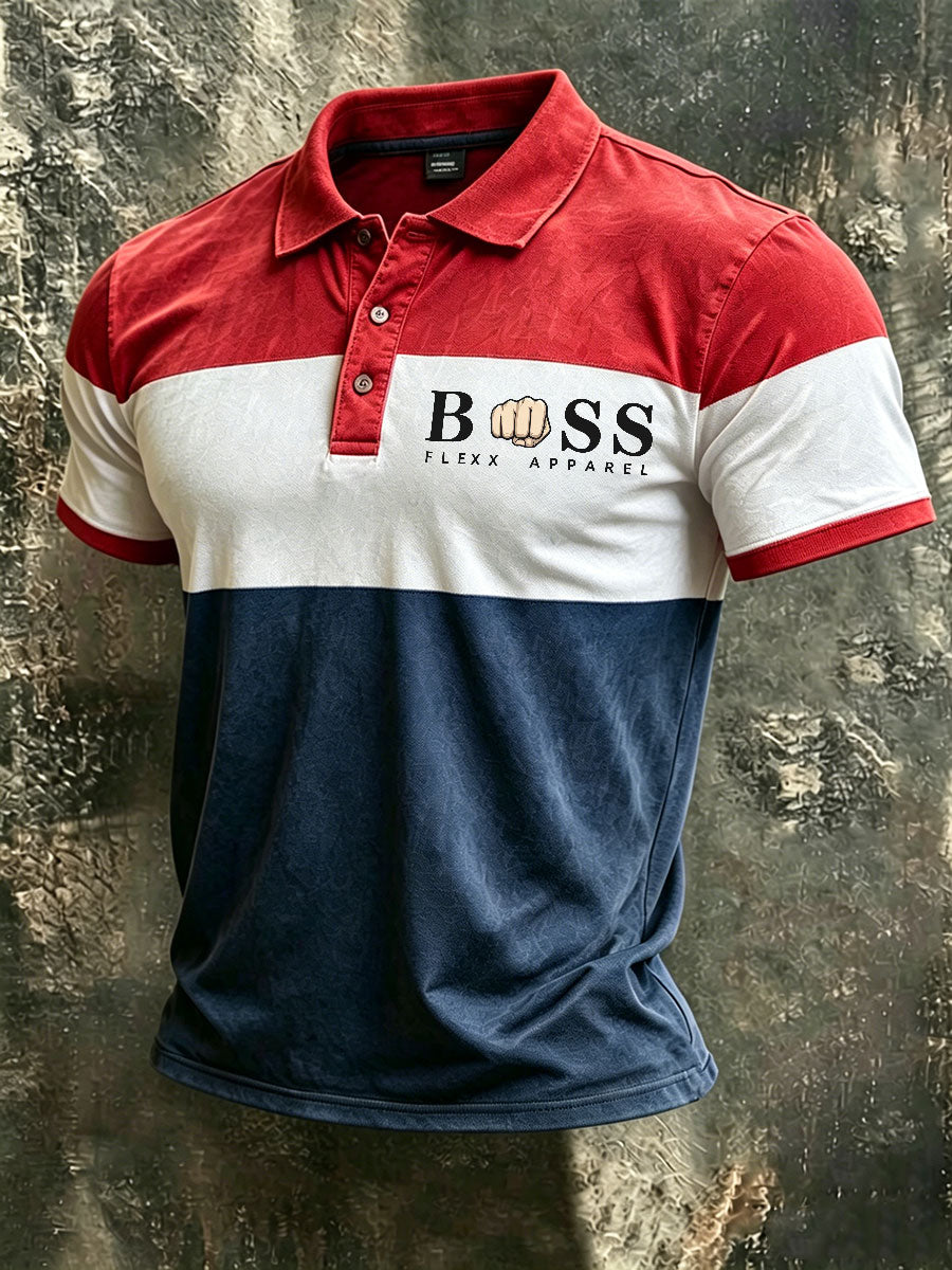 Men's American Red, White, and Blue Polo Shirt