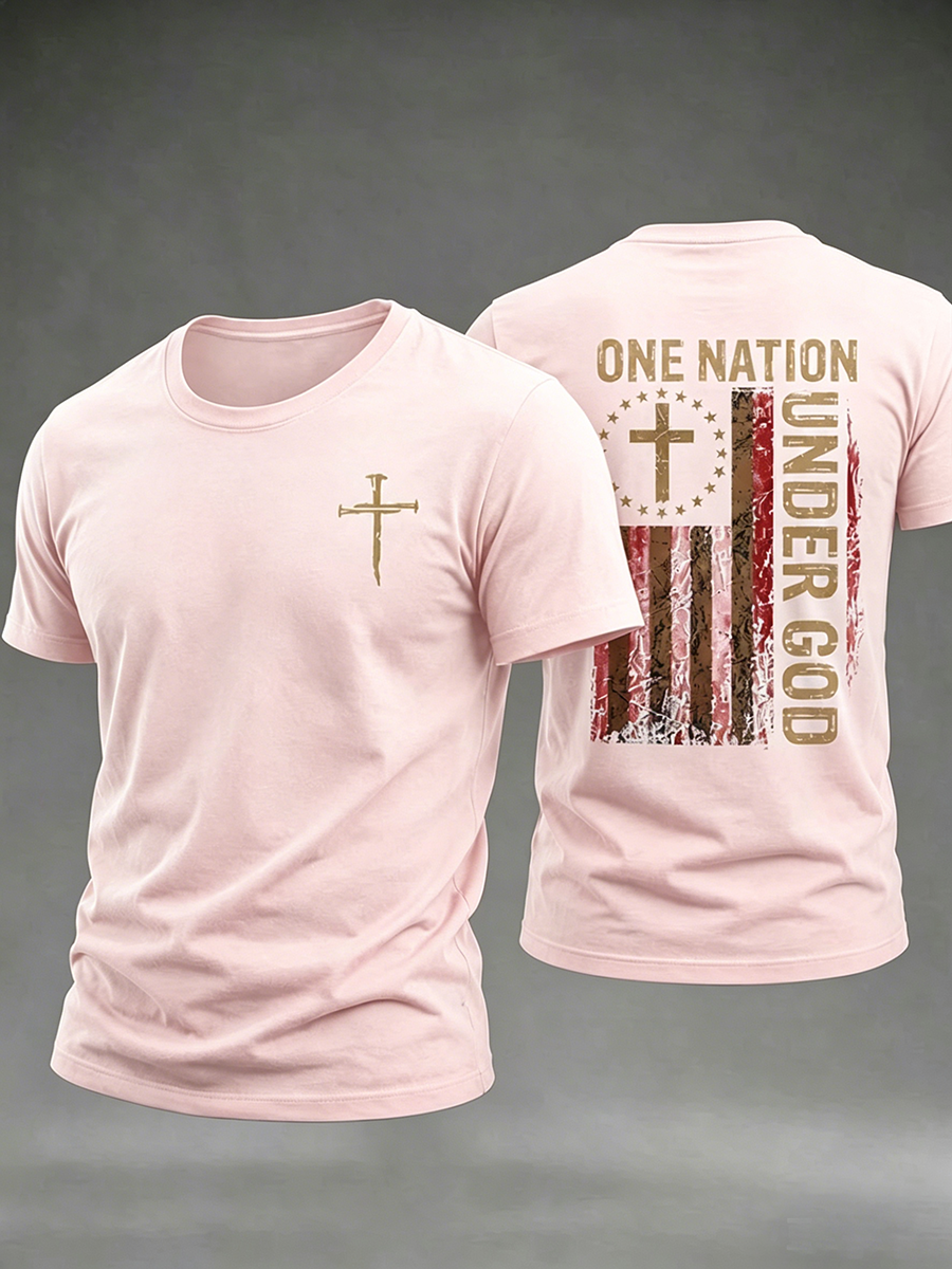 250Th Anniversary Faith Cross Printed Round Neck T-Shirt In The United States