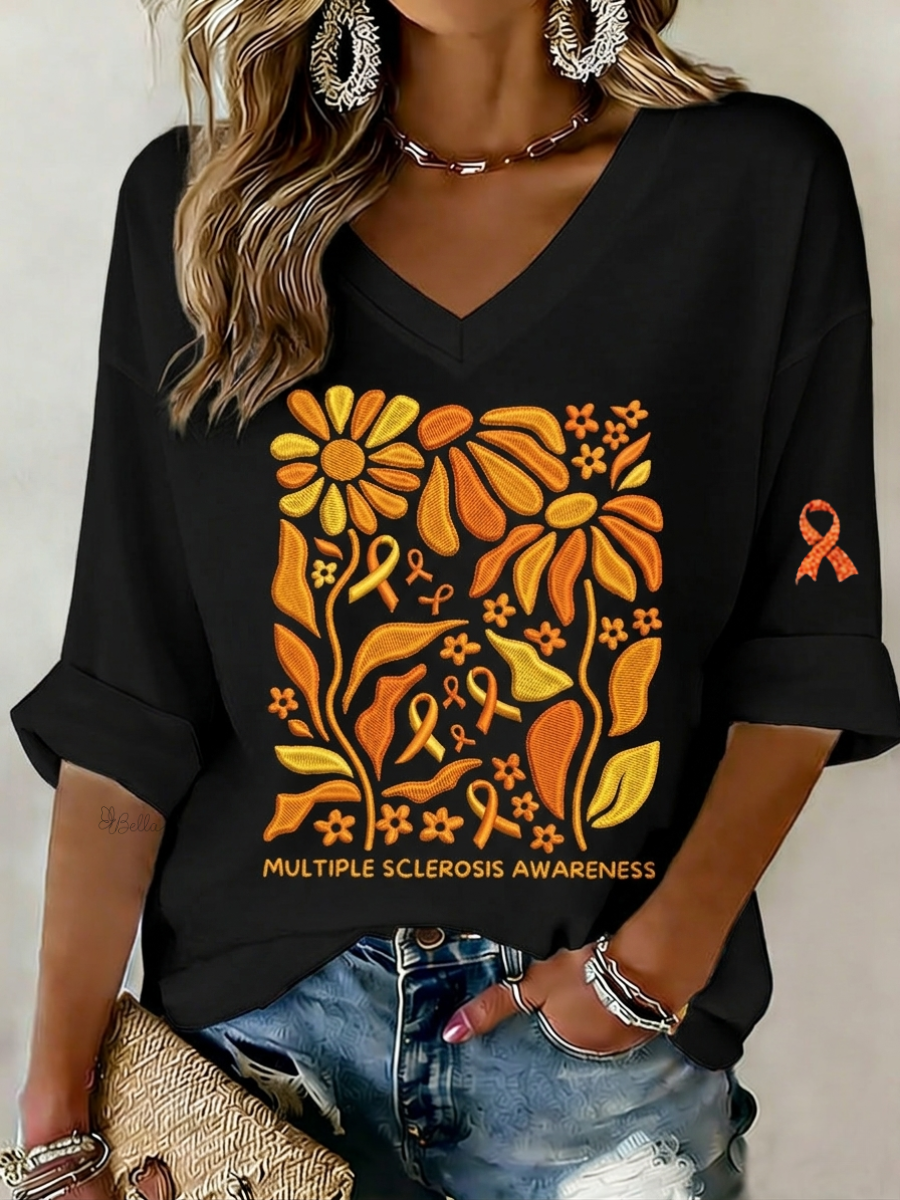 Women's MULTIPLE SCLEROSIS AWARENESS Printed T-shirt