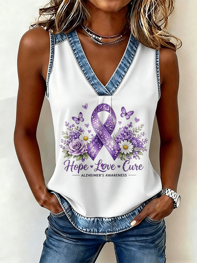 Women's Alzheimer's awareness Print Vest
