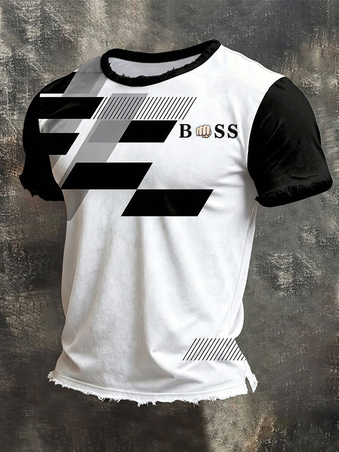 Men's casual printed T-shirt