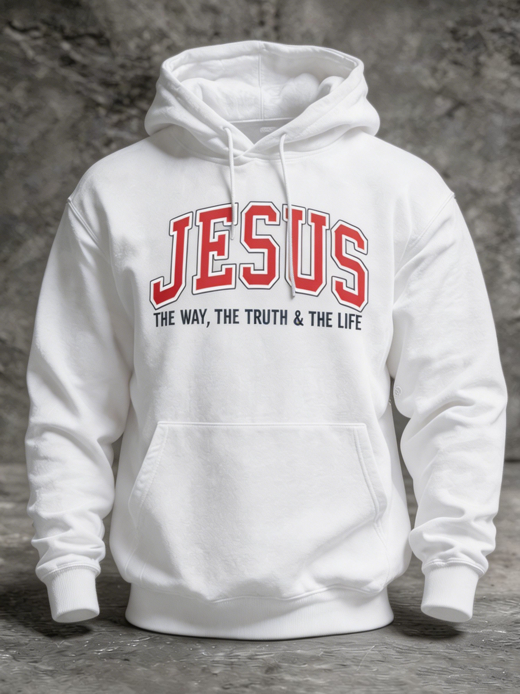 Retro Jesus Print Men'S Hooded Sweatshirt