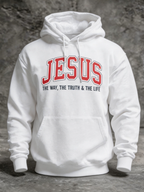 Retro Jesus Print Men'S Hooded Sweatshirt