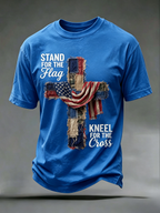 Religious Faith Cross Jesus Casual Printed Round Neck T-Shirt