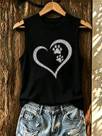 Women'S Paw Print Tank Top