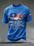 Religious Faith Cross Jesus Casual Printed Round Neck T-Shirt
