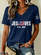 Women'S Jesus Saves  Print Printed T-Shirt