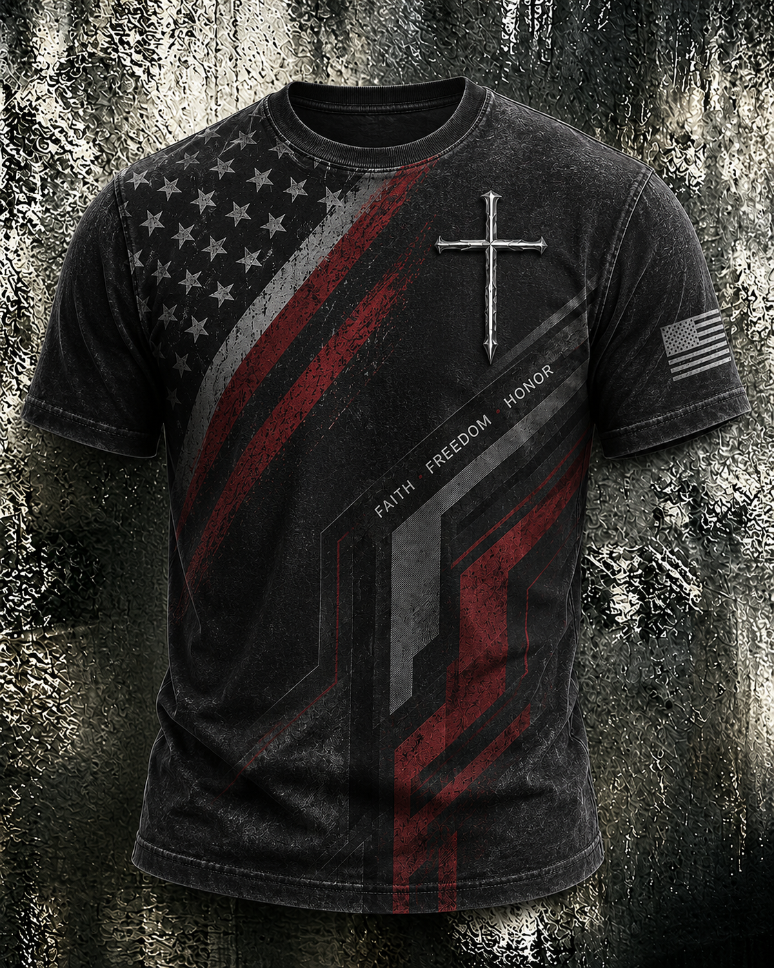 Men'S Faith FAITH FREEDOM HONOR And 250Th Anniversary Celebration Short Sleeve Round Neck T-Shirt