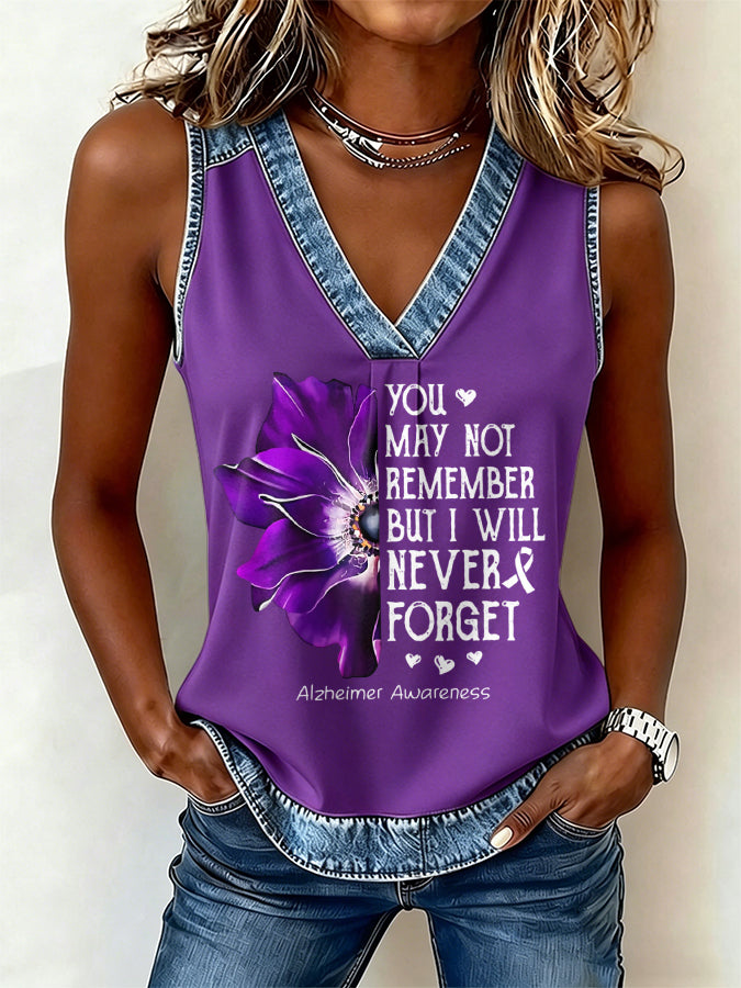 Women's Alzheimer's awareness Print Vest