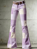 Women's Retro Daily Art Plaid Flared Pants