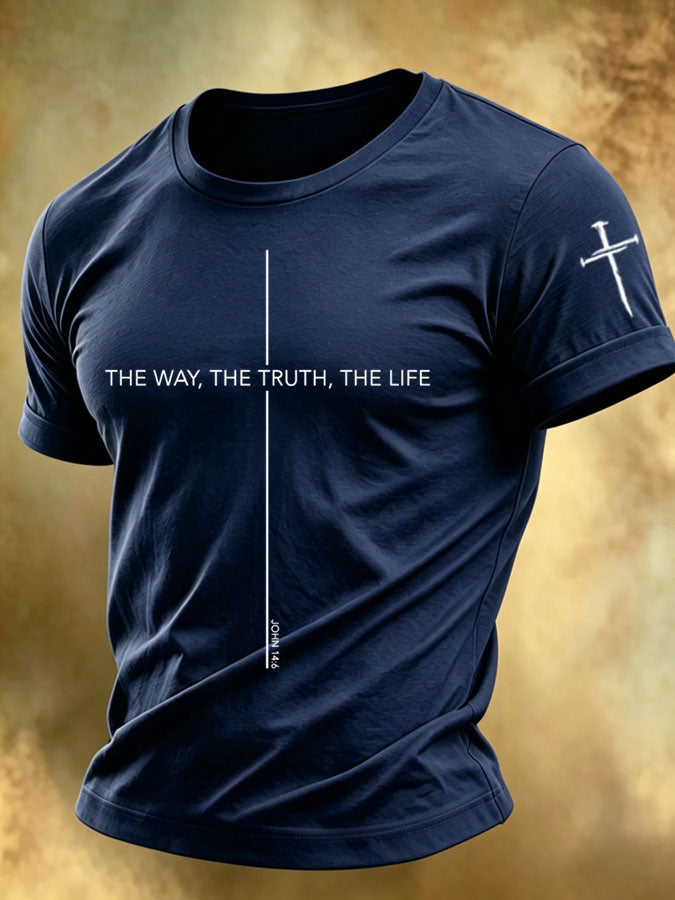 Men's  The Way the Truth the Life  Printed Casual T-shirt