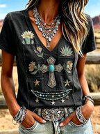 Women'S Casual Retro Western-Style Faith T-Shirt