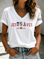 Women'S Faith Art Printed Casual T-Shirt