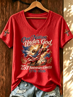250Th Anniversary Flag Commemorative Casual V-Neck T-Shirt For The United States