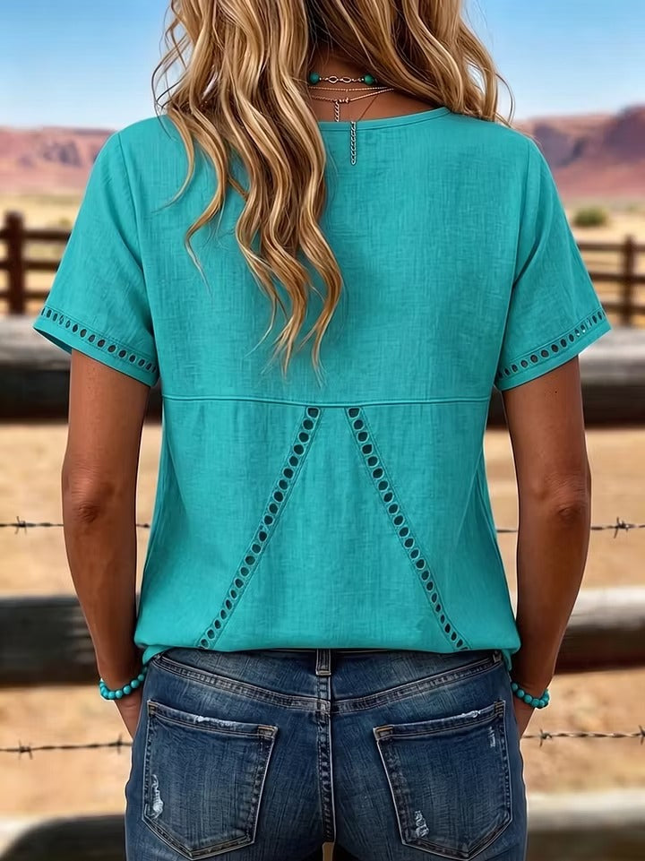 Women's Vintage Lace Patchwork Casual Shirt