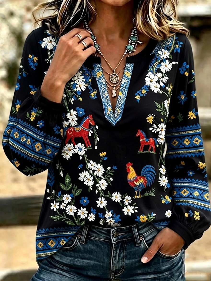 Women'S Floral Printed Top