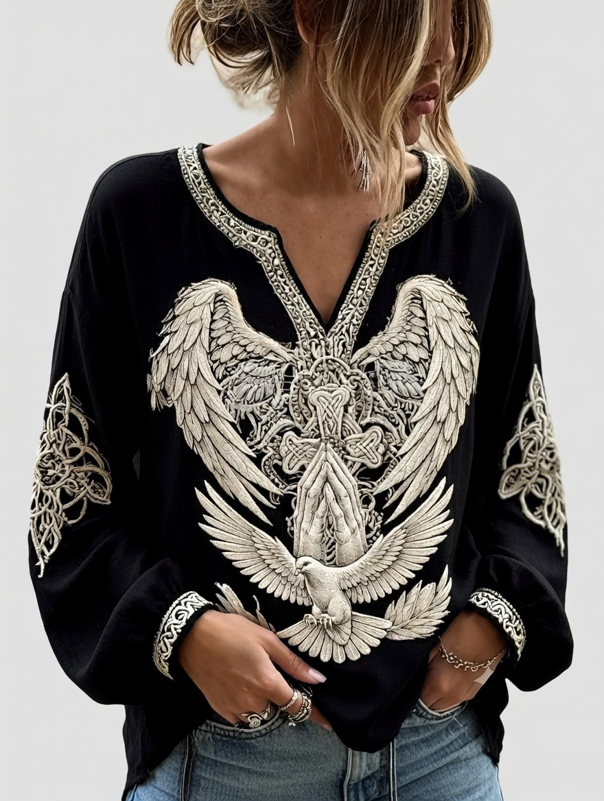 Women'S Faith Printed Casual Round Neck Top