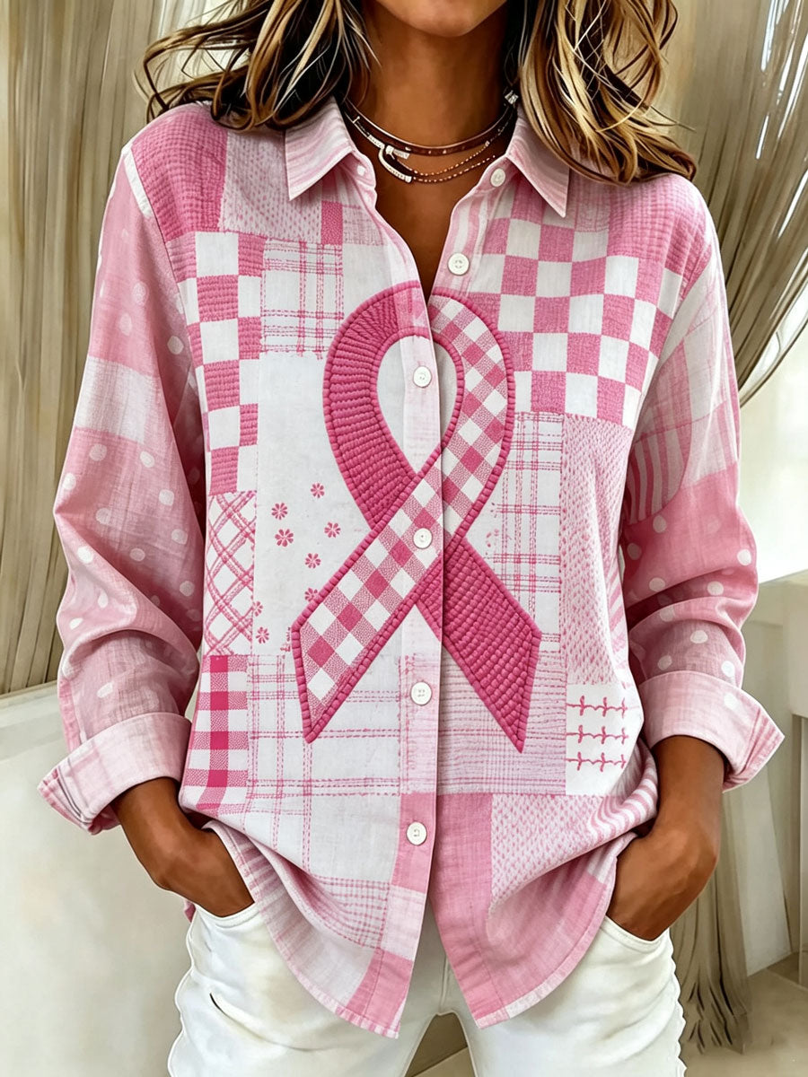 Women'S Breast Cancer Awareness Long Sleeved Shirt