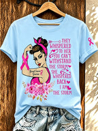 Women'S Pink Art Printed Casual T-Shirt