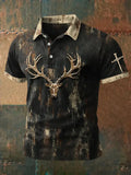 Men'S Western Cross Printed Polo Shirt