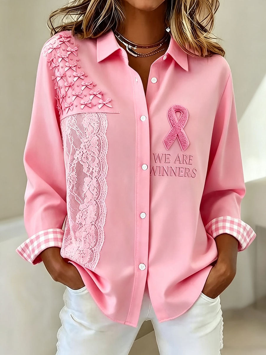 Women'S Breast Cancer Awareness Long Sleeved Shirt