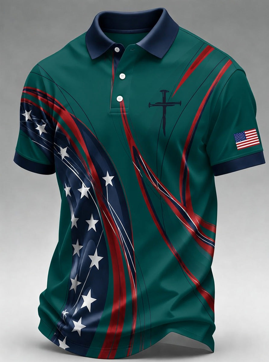 Men's 250th Anniversary Print Short-sleeve Polo Shirt