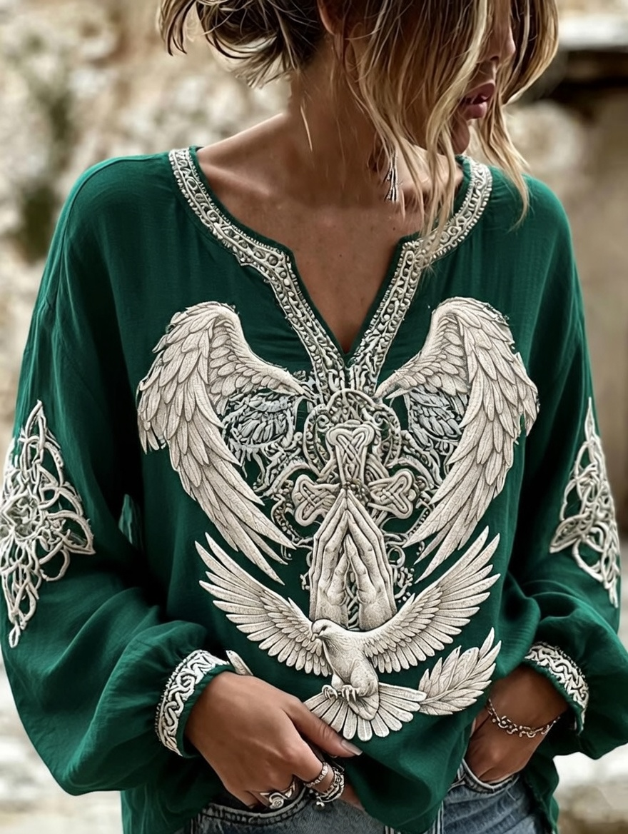 Women'S Faith Printed Casual Round Neck Top