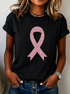 Women's Breast Cancer Awareness Print Casual T-Shirt