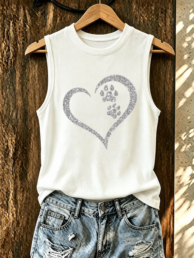 Women'S Paw Print Tank Top