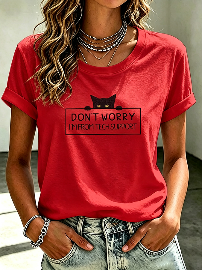 Cute Cat Claw Printed Casual T-Shirt