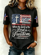 250Th Anniversary Commemorative Faith Glitter Printed Round Neck Top In The United States