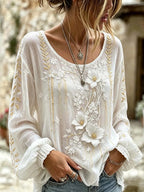 Women'S Casual Plant Flower Art Pattern Printed Top