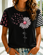 Women'S Belief In Breast Cancer Publicity Print Short Sleeve T-Shirt
