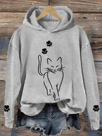 Women'S Cute Cat Graphic Cat Mom Casual Hoodie