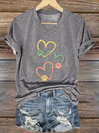 Women'S Dog Paw Print T-shirt