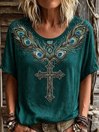Women'S Retro Faith Cotton And Hemp T-Shirt