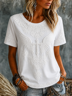 Women'S Plant And Flower Faith Art Printed Casual T-Shirt