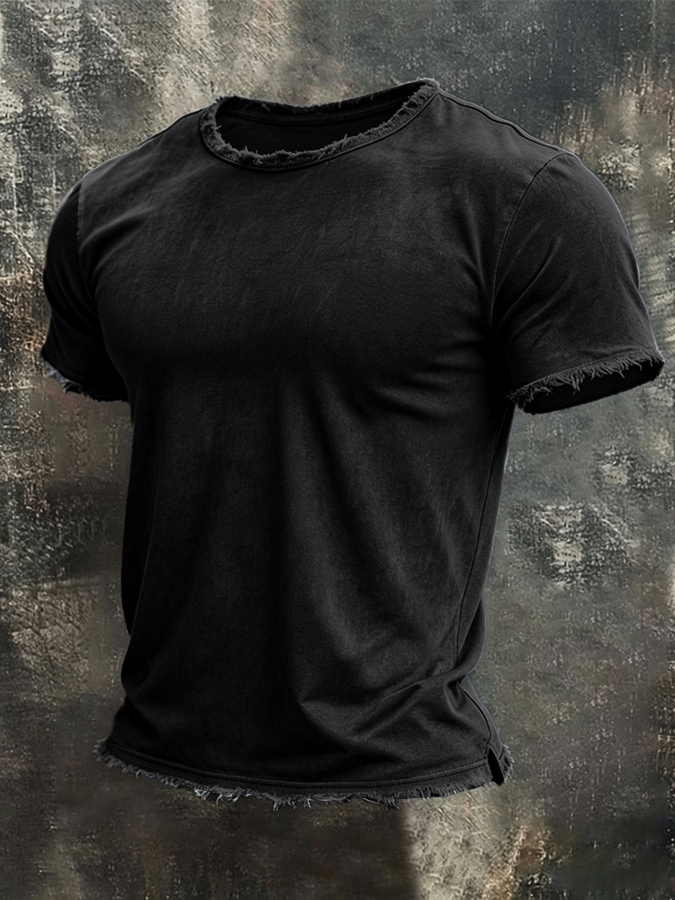 Men's solid color design Casual T-shirt