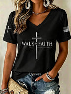 Women's Faith Print Top