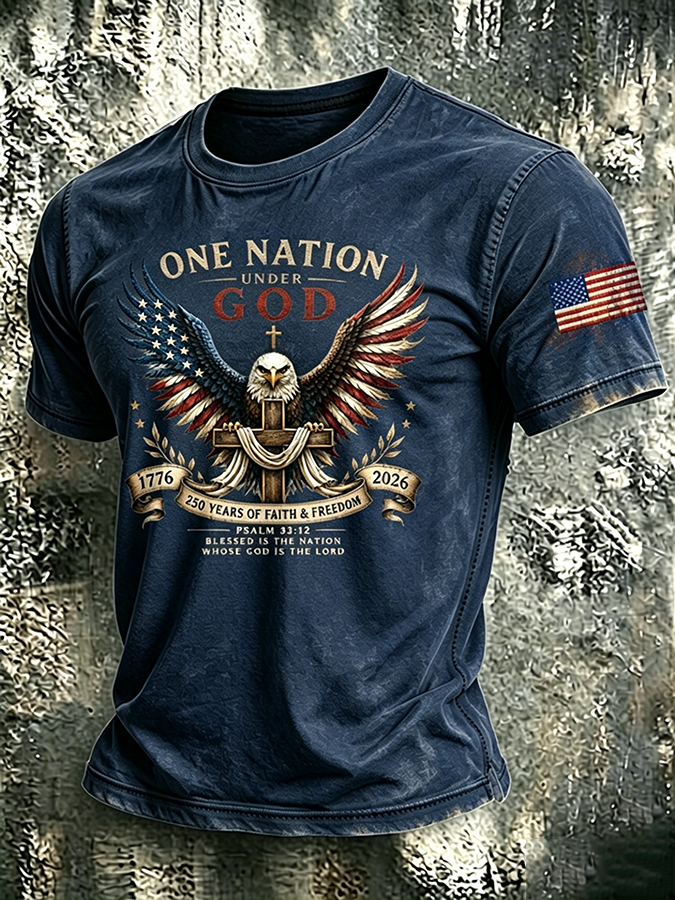 Men'S Patriotic Printed T-Shirt With Beliefs