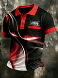 Men's Christian Cross Pocket Printed Polo Shirt