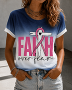 Women'S Belief In Breast Cancer Publicity Print Short Sleeve T-Shirt