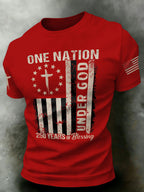 Men'S USA  Independence Day   Faith Art Printed T-Shirt