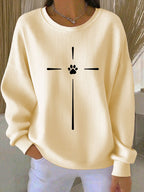 Women'S Paw Print Casual Sweatshirt