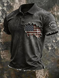 Men'S Retro Faith Flag Printed Polo Shirt